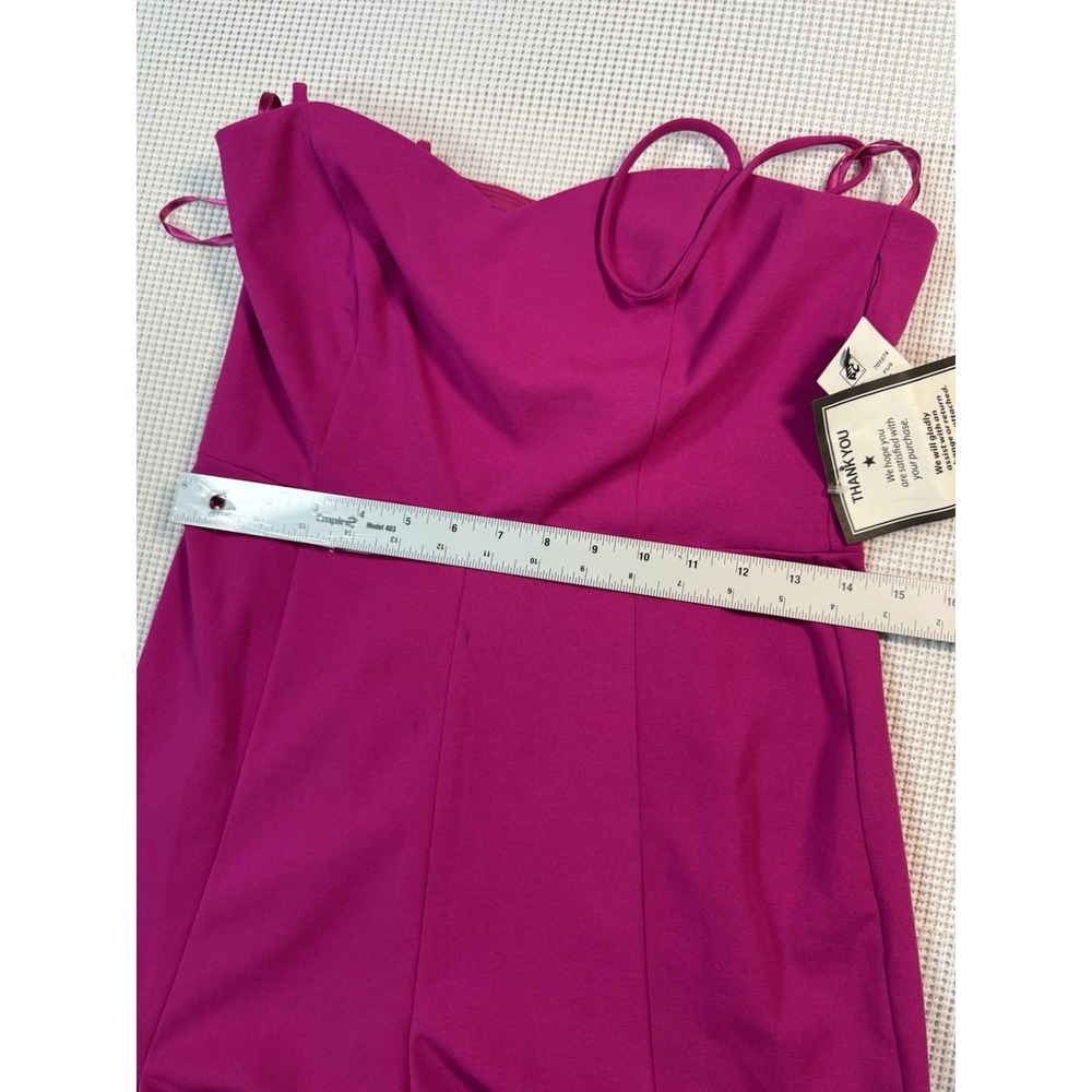 Bebe Pink Jumpsuit Womens Medium Wide Leg Spaghetti Strap Fuchsia NWT Read - Picture 9 of 16